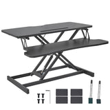 VEVOR Standing Desk Converter, Two-Tier Stand up Desk Riser, 800 mm Large Sit to Stand Desk Converter,140-510 mm Adjustable Height, for Monitor,