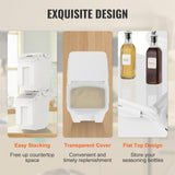 VEVOR Ingredient Storage Bin, 2 x 15L Dispenser Bin with 2 Measuring Cups, Attachable Casters and Airtight Lid, 2 Pcs/Set Dog Pet Food Storage Container, PP Material Kitchen Rice Cereal Flour Bin - Rear View