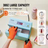 VEVOR Auto Tumbler Heat Press Machine 325-887 ml Sublimation Mug Heat Press Blue - Side View