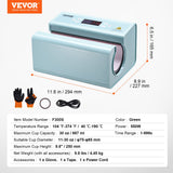 VEVOR Auto Tumbler Heat Press Machine 325-887 ml Sublimation Mug Heat Press Blue - Close-Up Angle