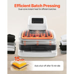 Auto Heat Press Machine, 38 x 38 cm, T-Shirt Press Machine with Auto Release and Adjustable Pressure, Digital Display, Rapid Heating, for Sublimation, Vinyl, Heat Transfer Projects, White