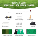 VEVOR Golf Net, 10x7ft All in 1 Practice Net, Indoor Outdoor Home Golf Swing Training, Golf Hitting Aid Net with Target/Turf Mats/Balls/Tee/Golf Club/Bag, for Backyard Driving Chipping, Gift for Men