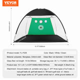VEVOR Golf Net, 10x7ft All in 1 Practice Net, Indoor Outdoor Home Golf Swing Training, Golf Hitting Aid Net with Target/Turf Mats/Balls/Tee/Golf Club/Bag, for Backyard Driving Chipping, Gift for Men - Close-Up Angle