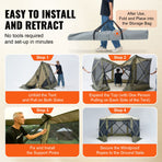 Pop Up Gazebo Tent, Pop-Up Screen Tent 6 Sided Canopy Sun Shelter with 6 Removable Privacy Wind Cloths & Mesh, image 5