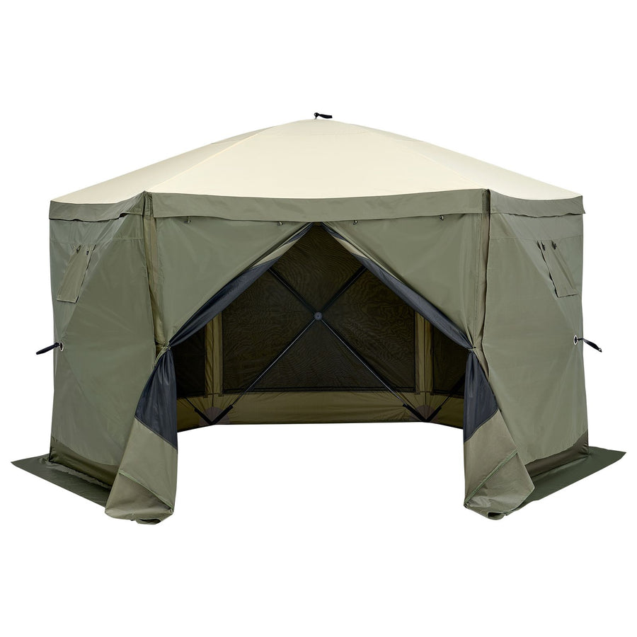 Pop Up Gazebo Tent, Pop-Up Screen Tent 6 Sided Canopy Sun Shelter with 6 Removable Privacy Wind Cloths & Mesh, image 10