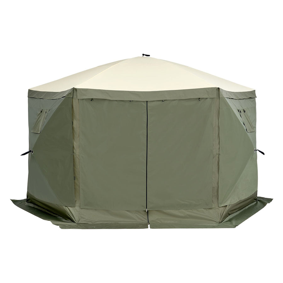Pop Up Gazebo Tent, Pop-Up Screen Tent 6 Sided Canopy Sun Shelter with 6 Removable Privacy Wind Cloths & Mesh, image 11
