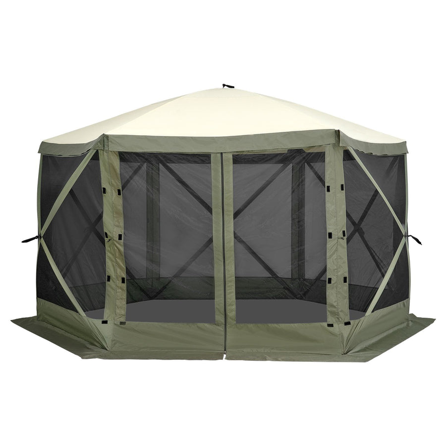 Pop Up Gazebo Tent, Pop-Up Screen Tent 6 Sided Canopy Sun Shelter with 6 Removable Privacy Wind Cloths & Mesh, image 12