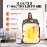 VEVOR Portable Steam Sauna Tent 1000W Personal Spa Loss Weight Detox Therapy, 800x800x1000 mm - Side View