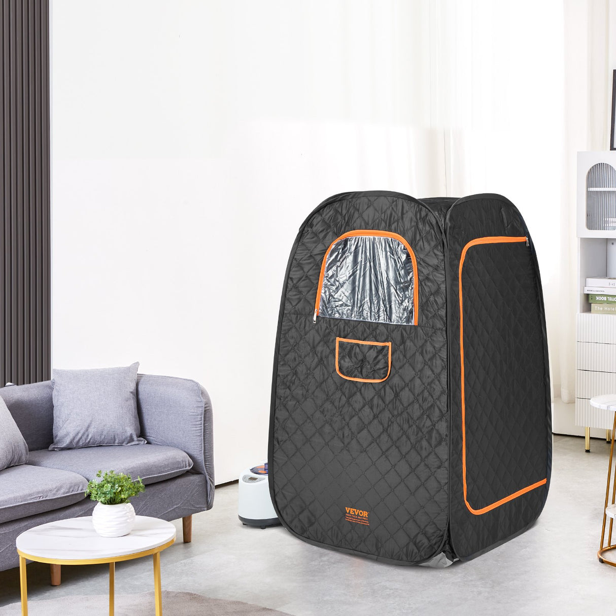 VEVOR 1000W Personal Steam Sauna Tent Loss Weight Detox Therapy Spa Compact, 800 x 800 x 1330 mm