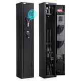 Gun Safe, Heavy Duty Cold-Rolled Steel Fireproof Rifle Cabinet with Digital Keypad & Key, Large Long Gun Cabinet with Magazine and LED Lighting, Adjustable Racks for Rifles, Pistols, Shotgun