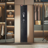 Gun Safe, Heavy Duty Cold-Rolled Steel Fireproof Rifle Cabinet with Digital Keypad & Key, Large Long Gun Cabinet with Magazine and LED Lighting, Adjustable Racks for Rifles, Pistols, Shotgun