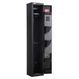 Gun Safe, Heavy Duty Cold-Rolled Steel Fireproof Rifle Cabinet with Digital Keypad & Key, Large Long Gun Cabinet with Magazine and LED Lighting, Adjustable Racks for Rifles, Pistols, Shotgun