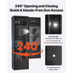 4 Gun Safe, Long Gun Cabinet for Rifles and Pistols, Quick Access Rifle Safe with 2 Ammo Slots, 2 Pistol Pockets & 2 Adjustable Racks, Large Digital Cabinet with Key and Password Lock