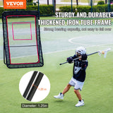 VEVOR Lacrosse Rebounder for Backyard, 5x7 Ft Volleyball Bounce Back Net, Pitchback Throwback Baseball Softball Return Training Screen, Adjustable
