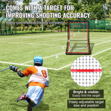 VEVOR Lacrosse Rebounder for Backyard, 5x7 Ft Volleyball Bounce Back Net, Pitchback Throwback Baseball Softball Return Training Screen, Adjustable