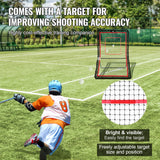 VEVOR Lacrosse Rebounder for Backyard, 5x7 Ft Volleyball Bounce Back Net, Pitchback Throwback Baseball Softball Return Training Screen, Adjustable Angle Shooting Practice Training Wall with Target - 45-Degree Angle