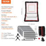VEVOR Lacrosse Rebounder for Backyard, 5x7 Ft Volleyball Bounce Back Net, Pitchback Throwback Baseball Softball Return Training Screen, Adjustable