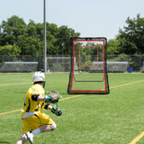 VEVOR Lacrosse Rebounder for Backyard, 5x7 Ft Volleyball Bounce Back Net, Pitchback Throwback Baseball Softball Return Training Screen, Adjustable