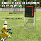 VEVOR Folding Lacrosse Rebounder for Backyard, 3x8 Ft Volleyball Bounce Back Net, Pitchback Throwback Baseball Softball Return Training Screen, Adjustable Angle Shooting Practice Training Wall, Black - Front View