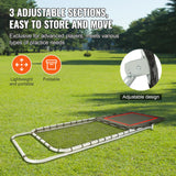 VEVOR Folding Lacrosse Rebounder for Backyard, 3x8 Ft Volleyball Bounce Back Net, Pitchback Throwback Baseball Softball Return Training Screen, Adjustable Angle Shooting Practice Training Wall, Black - Side View