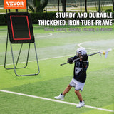 VEVOR Folding Lacrosse Rebounder for Backyard, 3x4 Ft Volleyball Bounce Back Net, Pitchback Throwback Baseball Softball Return Training Screen, Adjustable Angle Shooting Practice Training Wall, Black - Front View