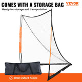 VEVOR Lacrosse Goal, 1.8mx1.8m Lacrosse Net, Portable Lacrosse Goal with Carry Bag, Fiberglass Rod Backyard Lacrosse Training Equipment, Easy Setup - Front View