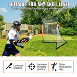 VEVOR Lacrosse Goal, 1.8mx1.8m Lacrosse Net, Portable Lacrosse Goal with Carry Bag, Fiberglass Rod Backyard Lacrosse Training Equipment, Easy Setup - Rear View