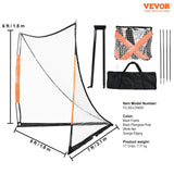 VEVOR Lacrosse Goal, 1.8mx1.8m Lacrosse Net, Portable Lacrosse Goal with Carry Bag, Fiberglass Rod Backyard Lacrosse Training Equipment, Easy Setup