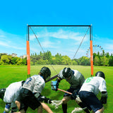 VEVOR Lacrosse Goal, 1.8mx1.8m Lacrosse Net, Portable Lacrosse Goal with Carry Bag, Fiberglass Rod Backyard Lacrosse Training Equipment, Easy Setup - Low Angle