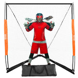 VEVOR Lacrosse Goal, 1.8mx1.8m Lacrosse Net, Portable Lacrosse Goal with Carry Bag, Fiberglass Rod Backyard Lacrosse Training Equipment, Easy Setup