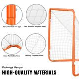 VEVOR Lacrosse Goal, 1.2 mx 1.2 m Small Kids Lacrosse Net, Folding Portable Lacrosse Goal with Carry Bag, Iron Frame Backyard Training Equipment,