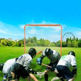 VEVOR Lacrosse Goal, 1.2 mx 1.2 m Small Kids Lacrosse Net, Folding Portable Lacrosse Goal with Carry Bag, Iron Frame Backyard Training Equipment,