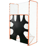 VEVOR 3-IN-1 Lacrosse Goal with Backstop and Target,3.7mx2.7m Lacrosse Net, Steel Frame Backyard Lacrosse Rebounder Equipment, Quick & Easy Setup