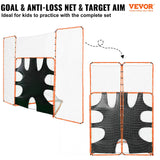 VEVOR 3-IN-1 Lacrosse Goal with Backstop and Target,3.7mx2.7m Lacrosse Net, Steel Frame Backyard Lacrosse Rebounder Equipment, Quick & Easy Setup