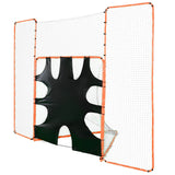VEVOR 3-IN-1 Lacrosse Goal with Backstop and Target,3.7mx2.7m Lacrosse Net, Steel Frame Backyard Lacrosse Rebounder Equipment, Quick & Easy Setup Training Net, Perfect for Youth Adult Training, Orange - Extra Image