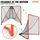 VEVOR Lacrosse Goal, 1.8mx1.8m Lacrosse Net, Folding Portable Backyard Lacrosse Training Equipment, Steel Frame Training Net, Quick & Easy Setup