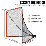 VEVOR Lacrosse Goal, 1.8mx1.8m Lacrosse Net, Folding Portable Backyard Lacrosse Training Equipment, Steel Frame Training Net, Quick & Easy Setup