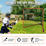 VEVOR Lacrosse Goal, 1.8mx1.8m Lacrosse Net, Folding Portable Backyard Lacrosse Training Equipment, Steel Frame Training Net, Quick & Easy Setup