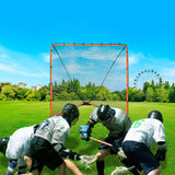 VEVOR Lacrosse Goal, 1.8mx1.8m Lacrosse Net, Folding Portable Backyard Lacrosse Training Equipment, Steel Frame Training Net, Quick & Easy Setup