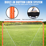 VEVOR Lacrosse Goal, 6' x 6' Lacrosse Net, Steel Frame Backyard Lacrosse Training Equipment, Portable Lacrosse Goal with Carry Bag, Quick & Easy Setup