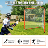 VEVOR Lacrosse Goal, 6' x 6' Lacrosse Net, Steel Frame Backyard Lacrosse Training Equipment, Portable Lacrosse Goal with Carry Bag, Quick & Easy Setup
