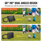 VEVOR Soccer Rebounder Board, 100x40 cm Portable Soccer Wall with 2 Angles Rebound, Foldable HDPE Kickback Rebound Board, Soccer Training Equipment for Kids and Adults, Passing & Shooting Practice - Side View