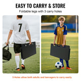 VEVOR Soccer Rebounder Board, 100x40 cm Portable Soccer Wall with 2 Angles Rebound, Foldable HDPE Kickback Rebound Board, Soccer Training Equipment for Kids and Adults, Passing & Shooting Practice - 45-Degree Angle
