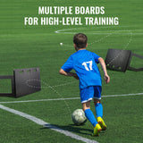 VEVOR Soccer Rebounder Board, 100x40 cm Portable Soccer Wall with 2 Angles Rebound, Foldable HDPE Kickback Rebound Board, Soccer Training Equipment for Kids and Adults, Passing & Shooting Practice - Rear View