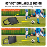 VEVOR Soccer Rebounder Board, 115x45 cm Portable Soccer Wall with 2 Angles Rebound, Foldable HDPE Kickback Rebound Board, Soccer Training Equipment for Kids and Adults, Passing & Shooting Practice - Side View