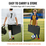 VEVOR Soccer Rebounder Board, 115x45 cm Portable Soccer Wall with 2 Angles Rebound, Foldable HDPE Kickback Rebound Board, Soccer Training Equipment for Kids and Adults, Passing & Shooting Practice - 45-Degree Angle