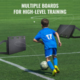 VEVOR Soccer Rebounder Board, 115x45 cm Portable Soccer Wall with 2 Angles Rebound, Foldable HDPE Kickback Rebound Board, Soccer Training Equipment