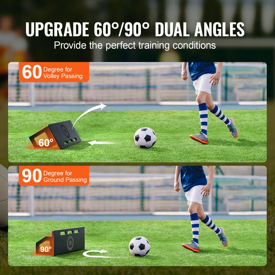 Soccer Rebounder Board, 32"X12" Portable Soccer Wall with 2 Angles Rebound, Foldable HDPE Kickback Rebound, Portable