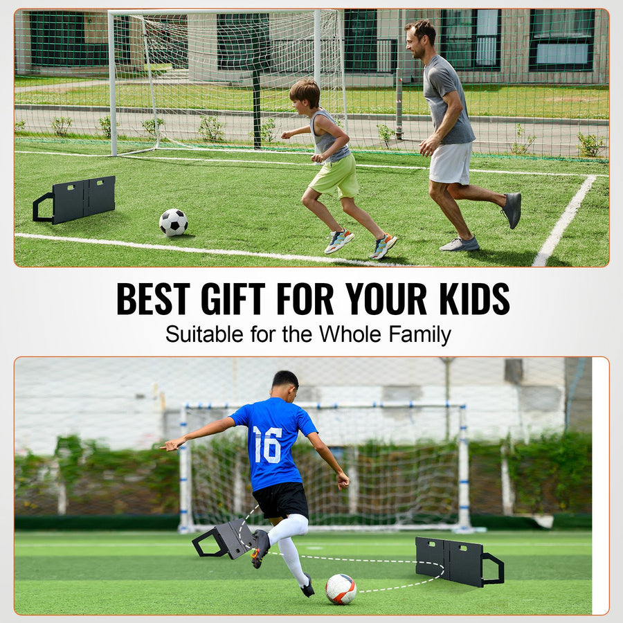 Soccer Rebounder Board, 45"X13" Portable Soccer Wall with 2 Angles Rebound, Foldable HDPE Kickback Rebound Board, Soccer Training Equipment for Kids and Adults, Passing & Shooting Practice