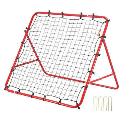VEVOR Soccer Rebounder Rebound Net, Kick-Back 100x100 cm, Portable Football Training Gifts, Fully Adjustable Angles Goal Net, Aids & Equipment for